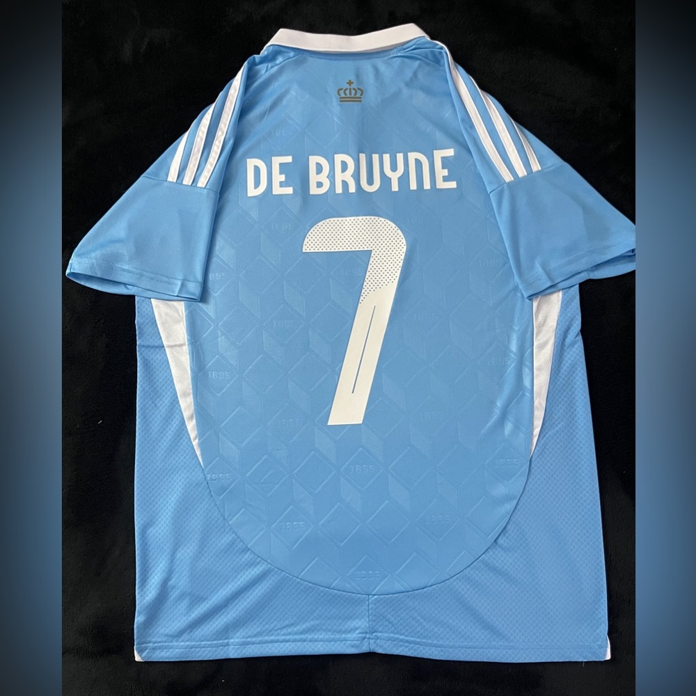 De Bruyne #7 Belgium Away Jersey Light Blue Soccer